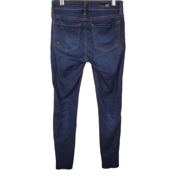 KUT FROM THE KLOTH | CONNIE ANKLE STEP HEM DARK WASH DENIM BLUE SKINNY JEANS 00 - Picture 11 of 17